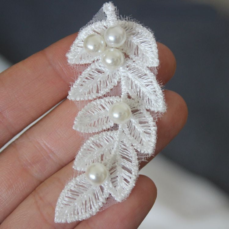 3D Beaded Lace Trim Single Flower BT0001-Lace Fabric Shop