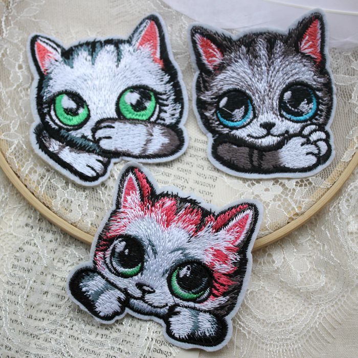 Embroidery Cat Cloth Sticker Decoration EA0021-Lace Fabric Shop