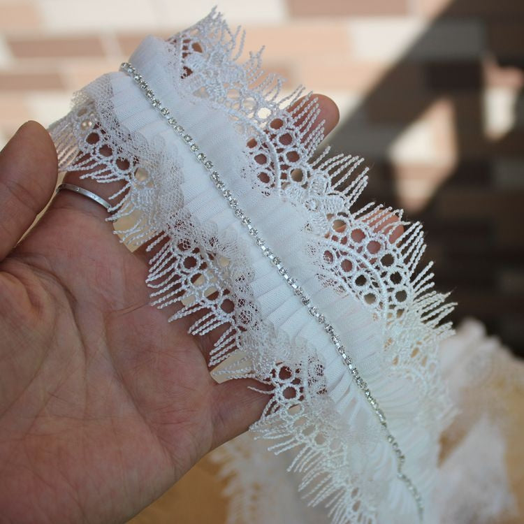 3D Luxury Beaded Lace Trims Belt Material BT0093-Lace Fabric Shop