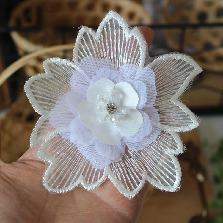 3D Lace Floral Trim Single Flower BT0005-Lace Fabric Shop