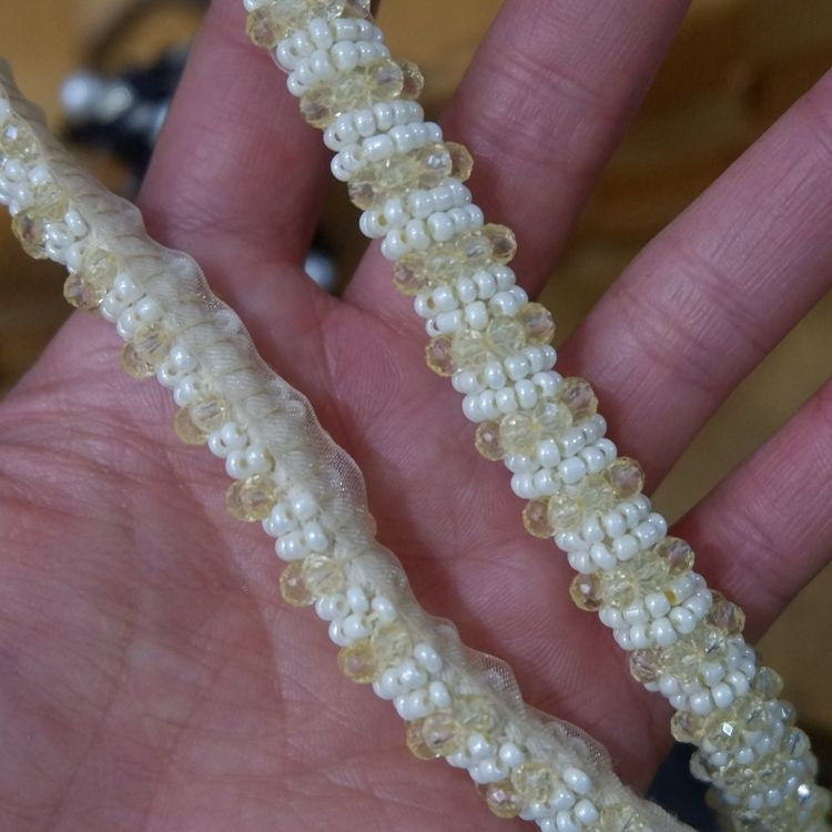 Beaded Lace Trimming Fabrics BT0049-Lace Fabric Shop