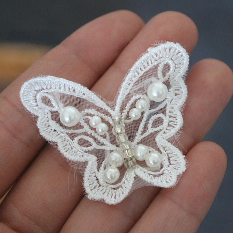 3D Lace Beaded Trims Single Floral BT0013-Lace Fabric Shop