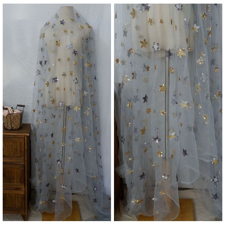 Sequins Embroidery Tulle Width 155cm TF0038-Lace Fabric Shop