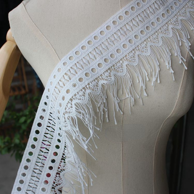 Geometric Tassel Lace Trim Width 9-14 cm LT0351-Lace Fabric Shop