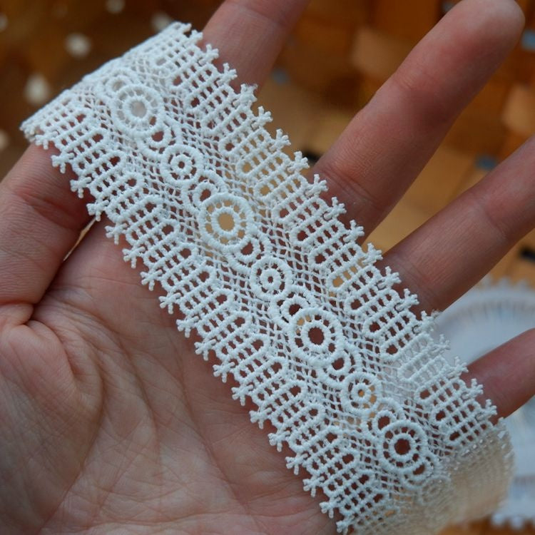 White Clothes Hem Lace Trim Decoration LT0233-Lace Fabric Shop