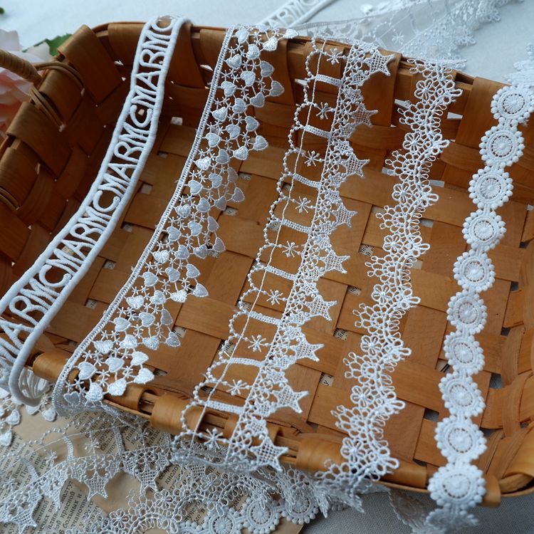 White 3D Lace Trim Fabric Width 2-4 cm LT0212-Lace Fabric Shop