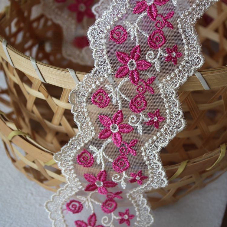 Embroidery Tulle Width 6 cm TF0028-Lace Fabric Shop