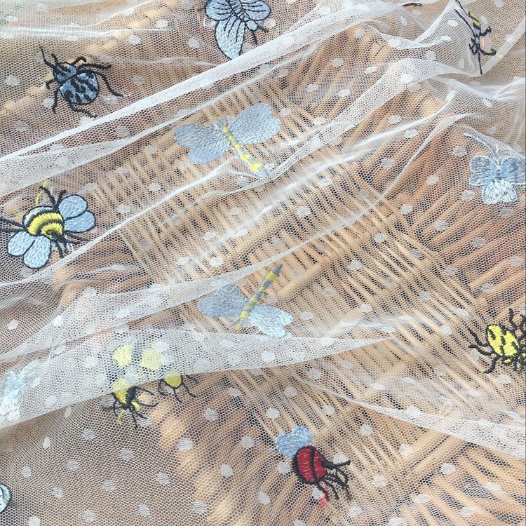 Color Embroidery Tulle Width 150cm TF0026-Lace Fabric Shop