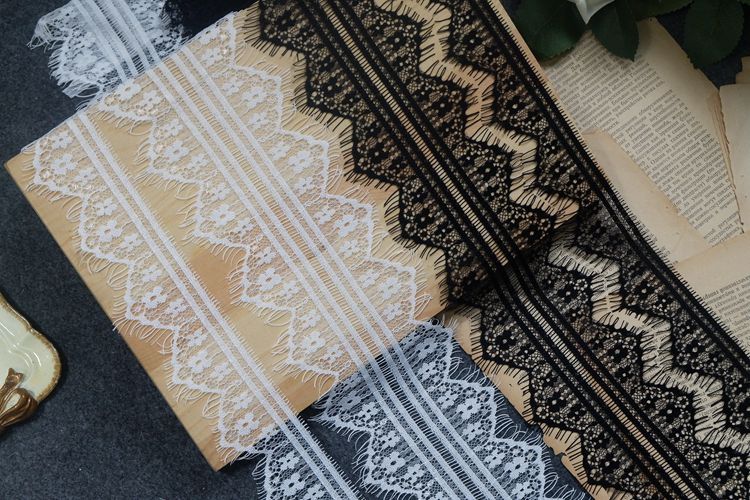 Eyelash Color Lace Trim Width 10 cm CL0008-Lace Fabric Shop