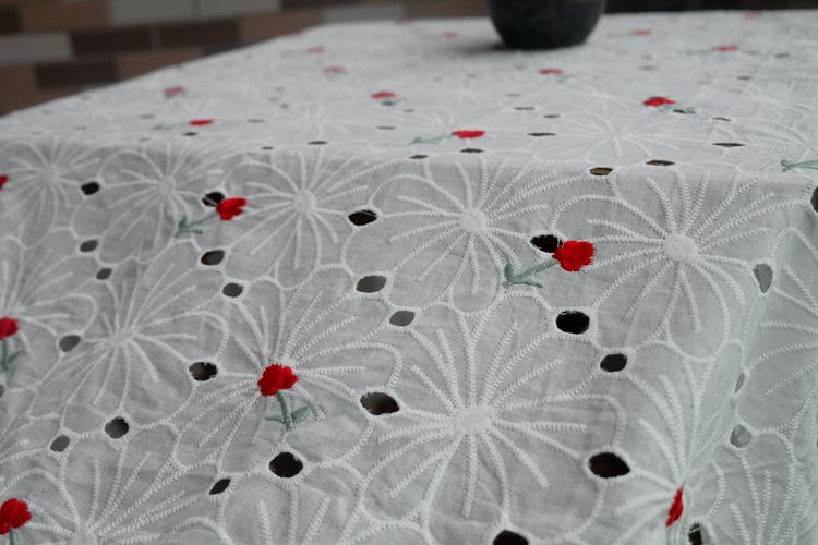 Wide Embroidery Eyelet Fabric Width 145 cm EF0077-Lace Fabric Shop