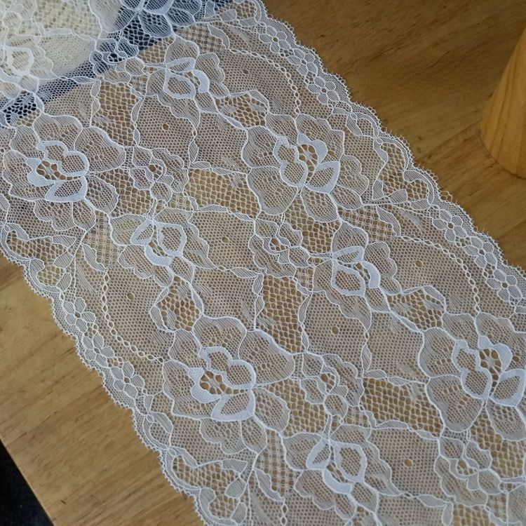 Stretch Lace Trim Stitching Fabric 16-21 cm LT0262-Lace Fabric Shop