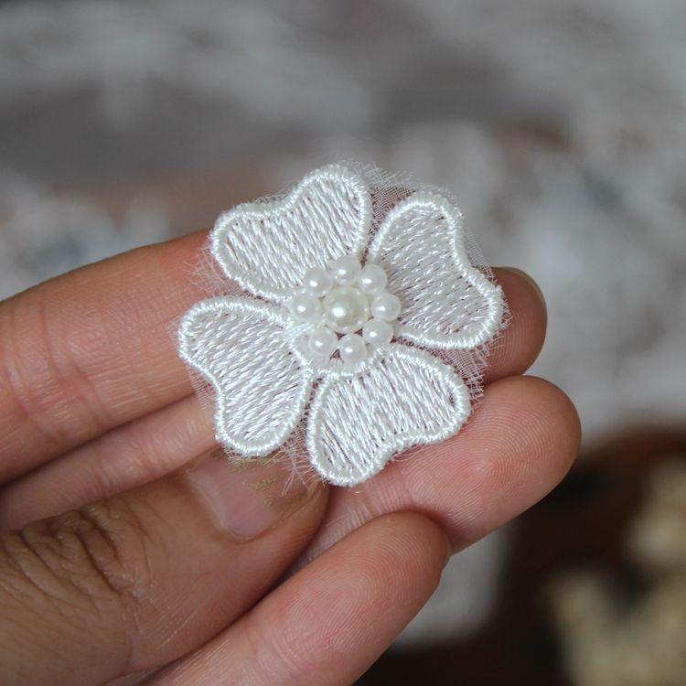 Lace Bead Trimming Single Floral BT0030-Lace Fabric Shop
