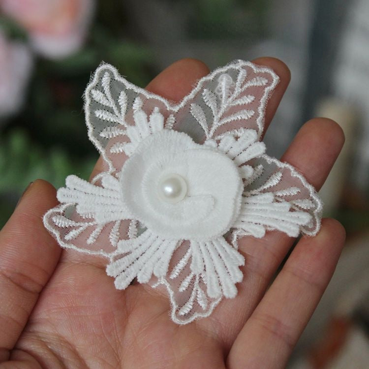 Embroidery Beaded Trim Single Floral BT0036-Lace Fabric Shop