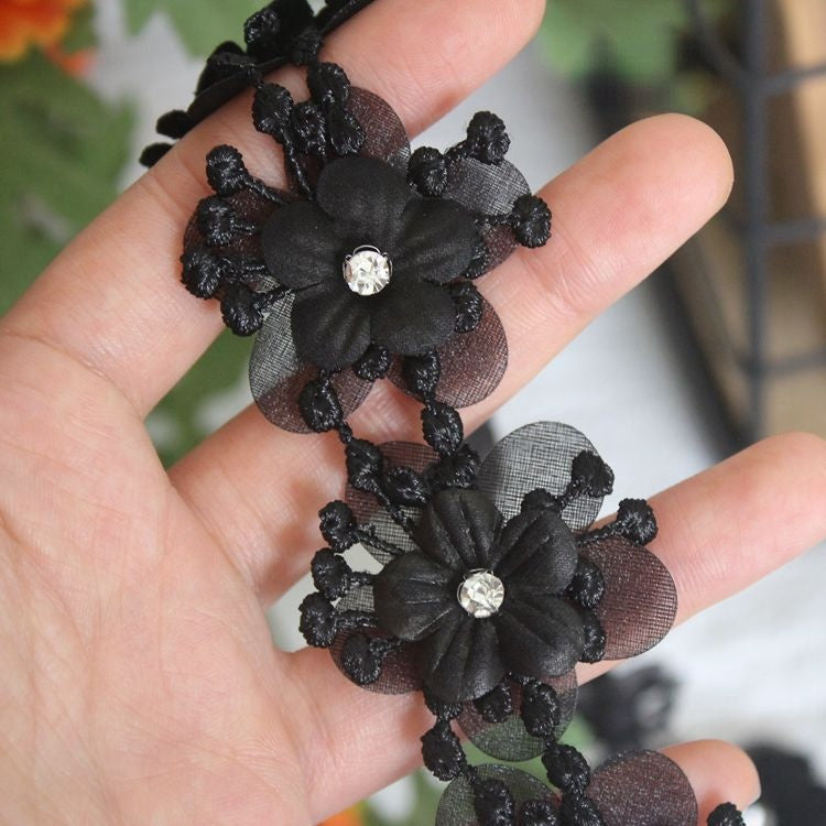 3D Beaded Bridal Decorative Lace Trim BT0004-Lace Fabric Shop