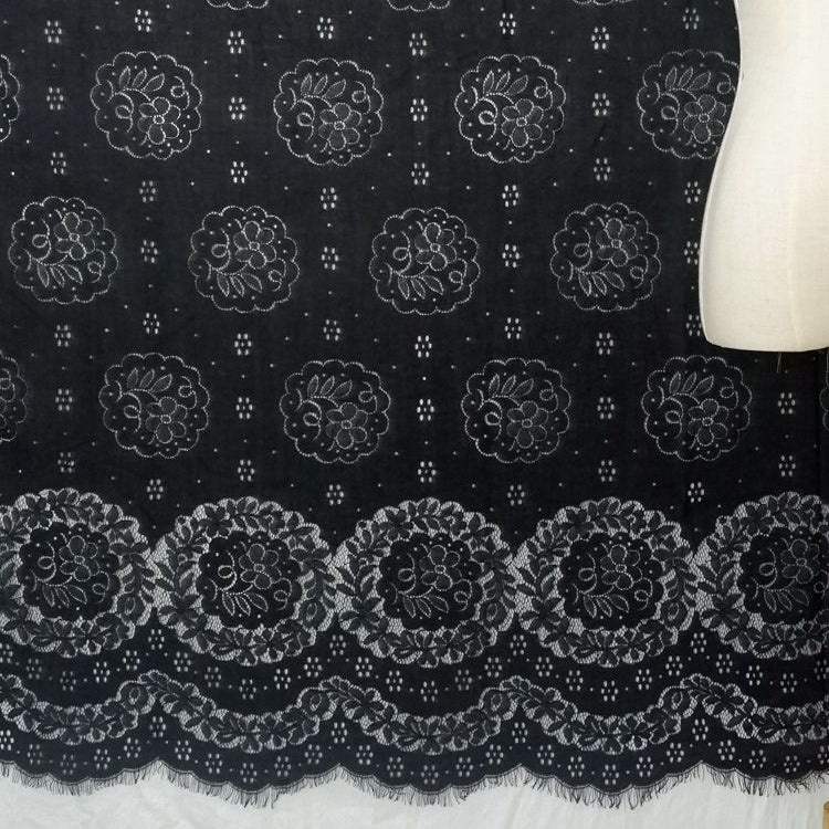 Cotton Eyelet Fabric Width 150 cm EF0001-Lace Fabric Shop