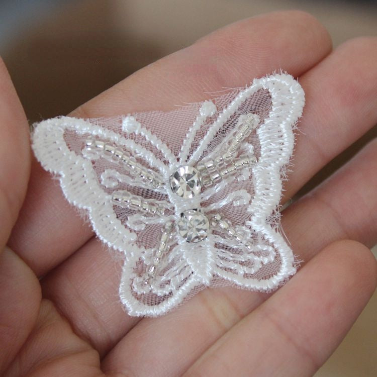 3D Lace Beaded Trims Single Floral BT0013-Lace Fabric Shop