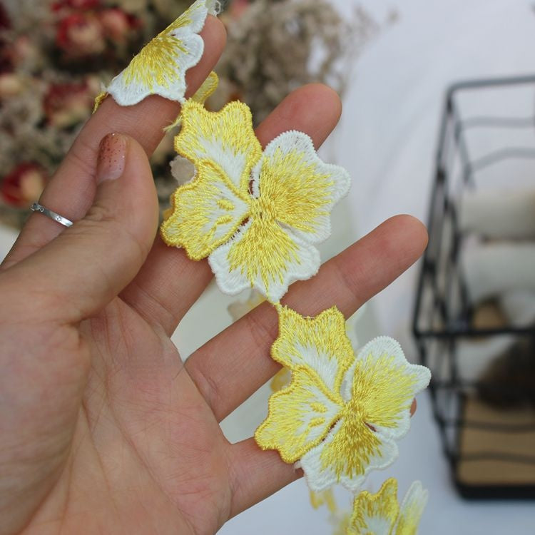 Color Floral Lace Trims Width 3-5 cm CL0046-Lace Fabric Shop