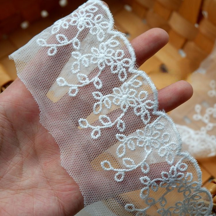 Wedding Lace Tulle Trim Width 2-6 cm TF0075-Lace Fabric Shop