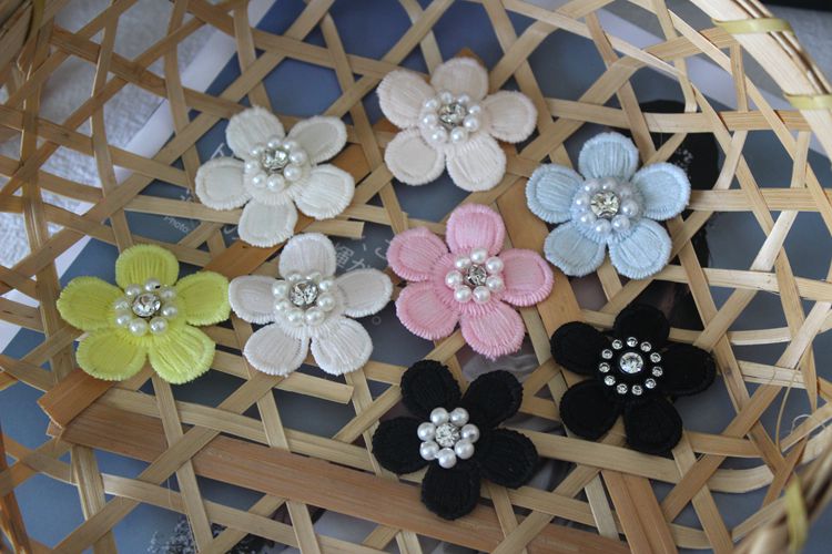 3D Beaded Lace Trim Single Flower BT0001-Lace Fabric Shop