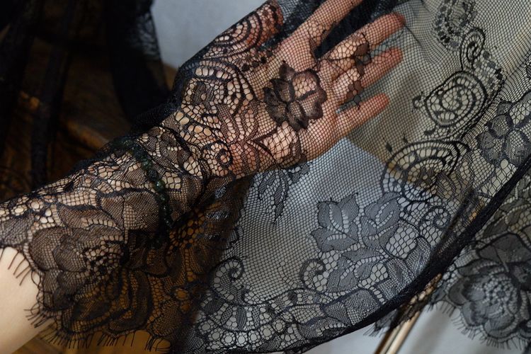 Thin Chantilly Lace Width 70 cm CHL0012-Lace Fabric Shop