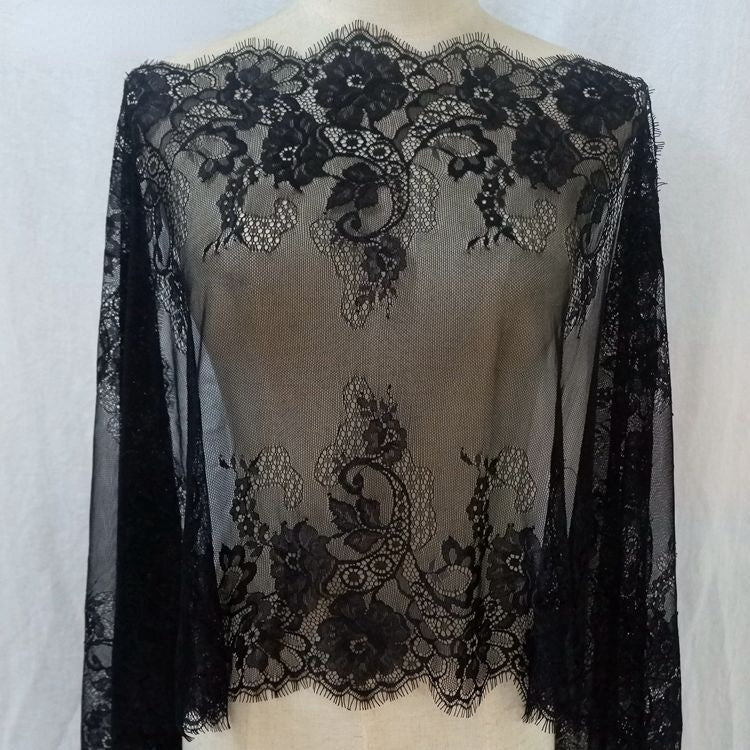 Wedding Chantilly Lace Width 46-56 cm CHL0090-Lace Fabric Shop