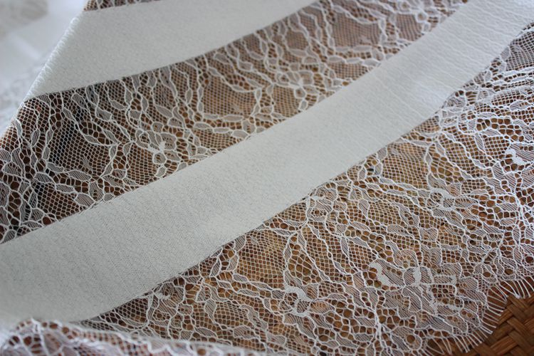 Luxury Stripe Chantilly Lace Width 150 cm CHL0129-Lace Fabric Shop