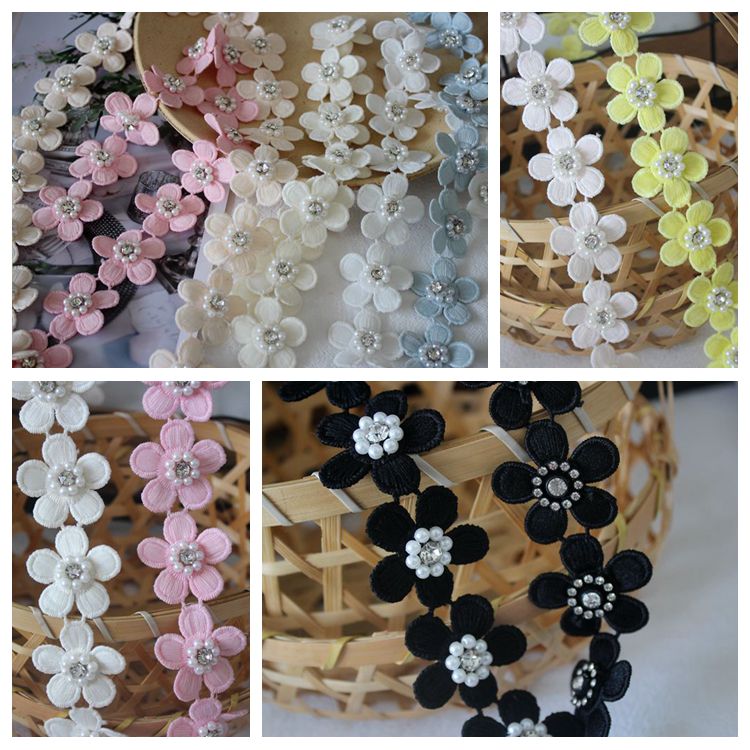 Beaded Color Lace Floral Trimming BT0020-Lace Fabric Shop