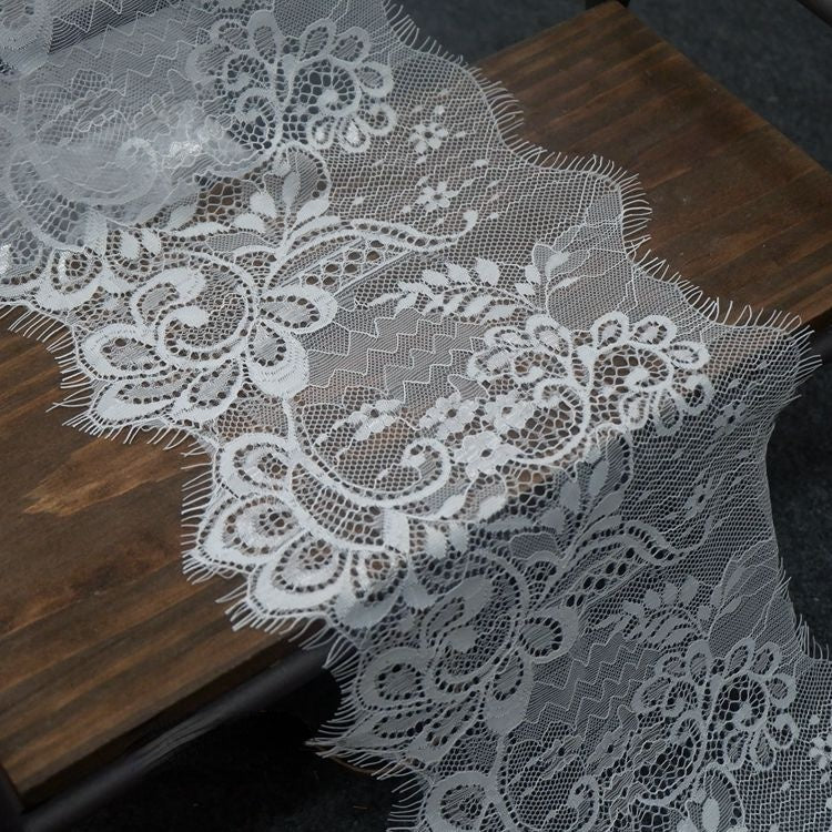 Gloss Chantilly Lace Trim Width 17-19 cm LT0043-Lace Fabric Shop