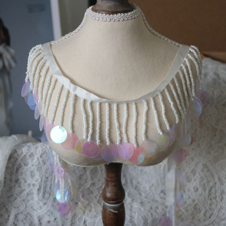 Sequins Tassel Beaded Lace Trim Material BT0111-Lace Fabric Shop