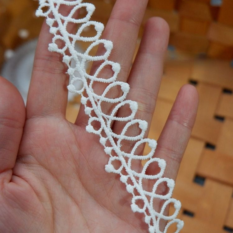 White Clothes Hem Lace Trim Decoration LT0233-Lace Fabric Shop