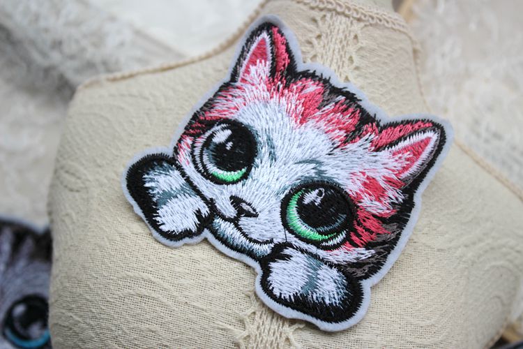 Embroidery Cat Cloth Sticker Decoration EA0021-Lace Fabric Shop