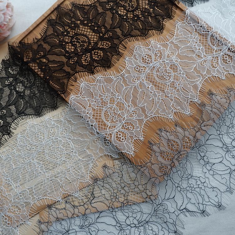 Thin Chantilly Lace Trim Width 13 cm LT0021-Lace Fabric Shop
