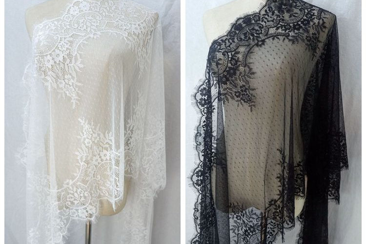 Wedding Chantilly Lace Width 46-56 cm CHL0090-Lace Fabric Shop