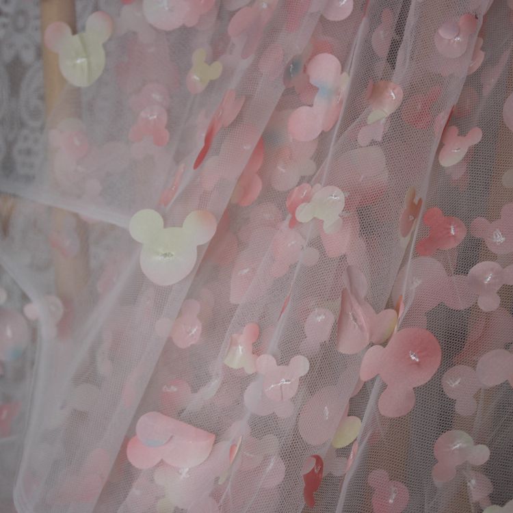 Child Mouse Sequins Tulle Fabric Width 150cm TF0120-Lace Fabric Shop