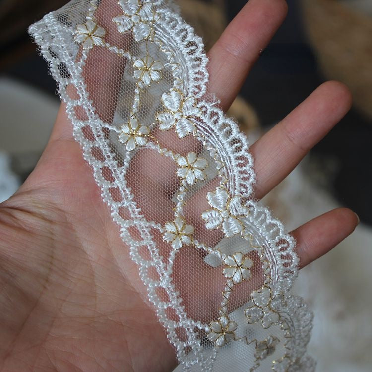 Embroidery Tulle Width 5-6 cm TF0011-Lace Fabric Shop