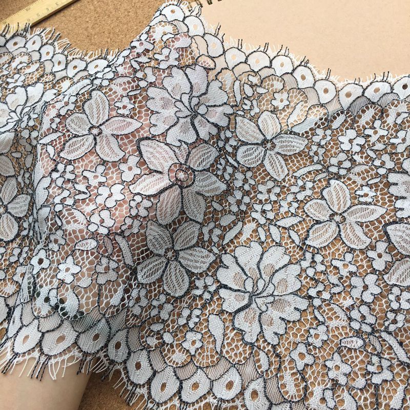 Double Color Lace Trim Width 27 cm LT0151-Lace Fabric Shop