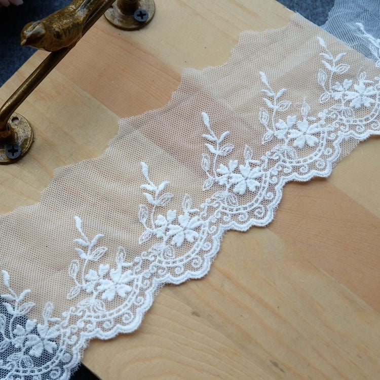 Cuff Lace Tulle Fabric Trim Width 7-9 cm TF0081-Lace Fabric Shop