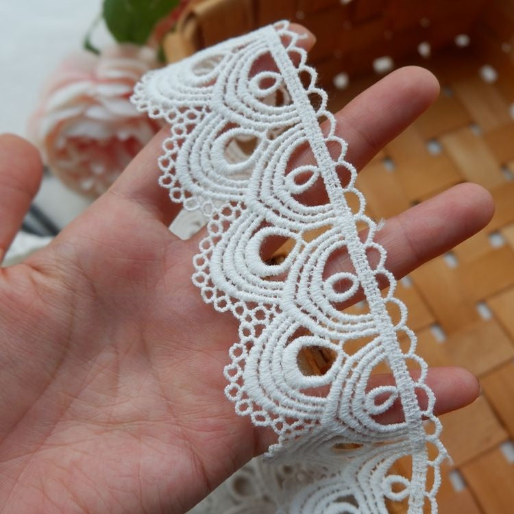 Cotton 3D Lace Trim Width 2-7 cm LT0062-Lace Fabric Shop