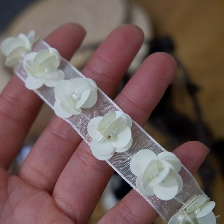 Sequins Beaded Tulle Lace Trim BT0006-Lace Fabric Shop