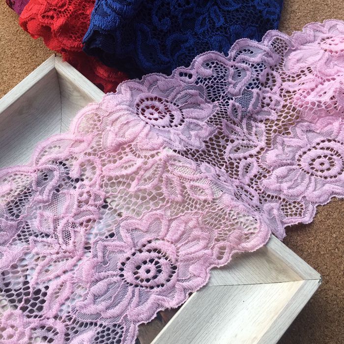 Stretch Color Lace Trim Width 14 cm CL0009-Lace Fabric Shop