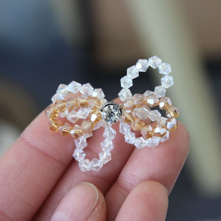 Beaded Bow Tie Headwear Brooch Material BA0122-Lace Fabric Shop