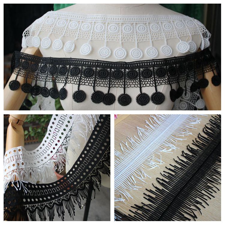 Geometric Tassel Lace Trim Width 9-14 cm LT0351-Lace Fabric Shop