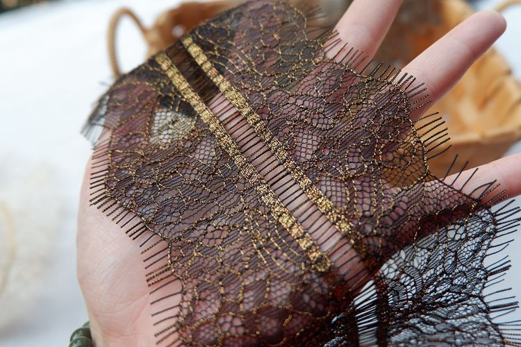 Golden Lace Fabric Trim Width 10-12 cm CL0062-Lace Fabric Shop