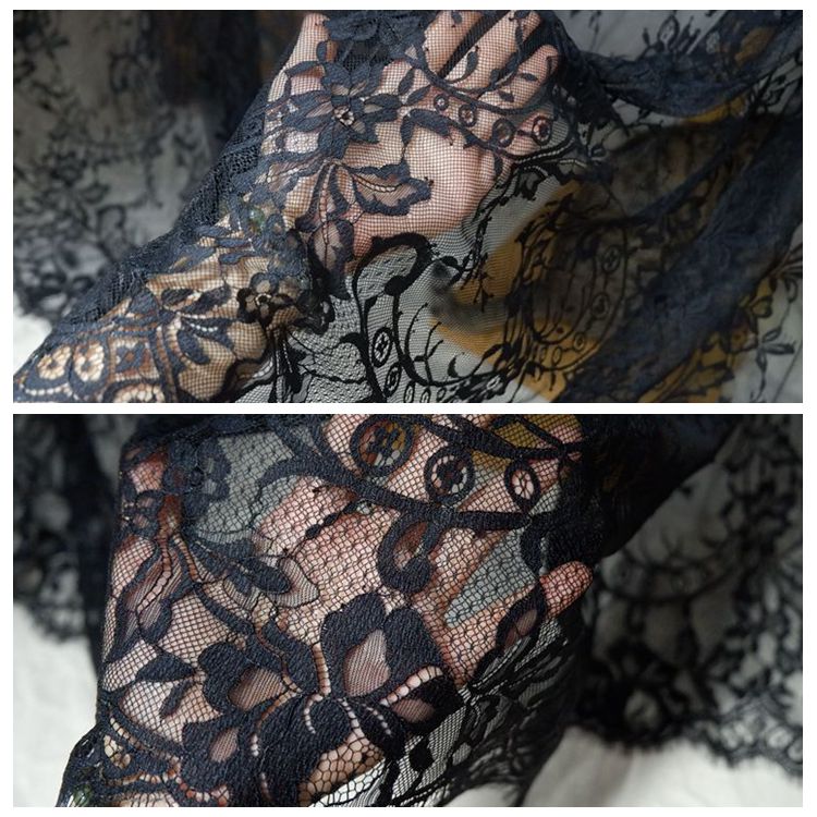 Chantilly Eyelash Lace Width 150 cm CHL0078-Lace Fabric Shop