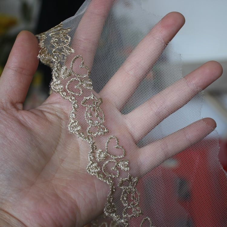 Embroidery Gold Candy Lace Trim Width 7 cm CL0074-Lace Fabric Shop