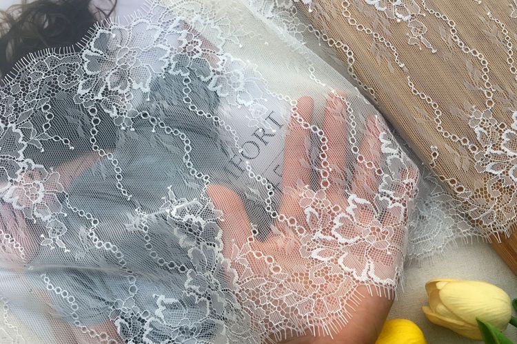 Chantilly Lace Trim Width 18-24 cm LT0036-Lace Fabric Shop