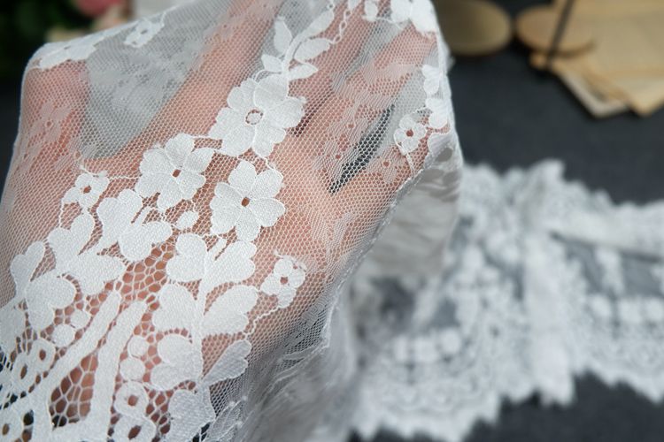 Shawl Wedding Lace Trim Width 31-33 cm LT0287-Lace Fabric Shop