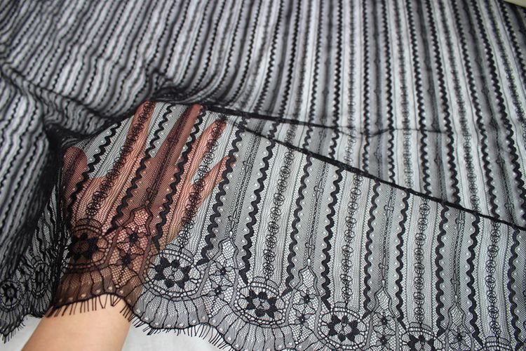 Stripe Chantilly Lace Textile Width 150 cm CHL0123-Lace Fabric Shop