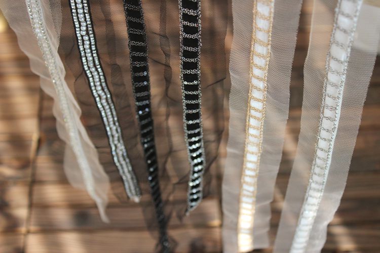 Beaded Tulle Mesh Lace Trim Belt Fabrics BT0091-Lace Fabric Shop