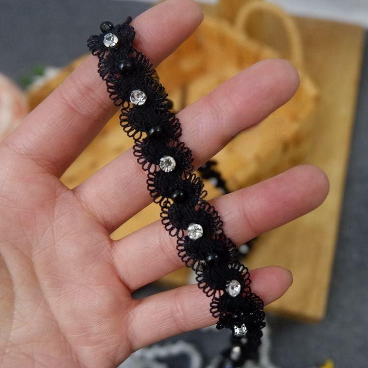 Pearl Beaded Lace Trimming BT0008-Lace Fabric Shop